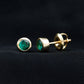 Certified Lab Created Emerald Stud Earrings in Bezel Setting