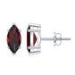 Pendientes de Granate Solitario con Forma Marquesa de 1,5 Quilates