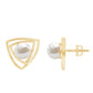 Round Shape Freshwater Pearl Statement Stud Earrings