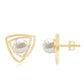 Round Shape Freshwater Pearl Statement Stud Earrings