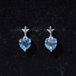 4 Carat London Blue Topaz Heart Drop Earrings for Women