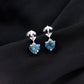4 Carat London Blue Topaz Heart Drop Earrings for Women