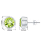 Natural Peridot Solitaire Stud Earrings in Bezel Setting
