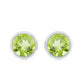 Natural Peridot Solitaire Stud Earrings in Bezel Setting
