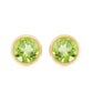 Natural Peridot Solitaire Stud Earrings in Bezel Setting