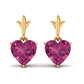 Aretes Colgantes de Turmalina Rosa en Forma de Corazón de 1.8 Quilates