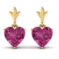 Aretes Colgantes de Turmalina Rosa en Forma de Corazón de 1.8 Quilates