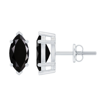1.4 CT Marquise Black Spinel Solitaire Stud Earrings