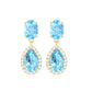Certified Aquamarine and Diamond Dangle Drop Earrings