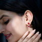 Lab Created Ruby and Diamond Dangle Drop Earrings