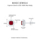 Genuine Ruby Stud Earrings with Diamond Halo