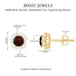 Genuine Garnet and Diamond Halo Stud Earrings