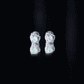 Vintage inspired Ethiopian Opal Stud Earrings with Diamond Accent
