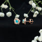 Vintage inspired Ethiopian Opal Stud Earrings with Diamond Accent