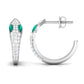 Emerald and Diamond Snake Hinged Hoop Earrings