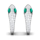 Emerald and Diamond Snake Hinged Hoop Earrings