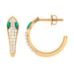 Emerald and Diamond Snake Hinged Hoop Earrings