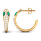 Emerald and Diamond Snake Hinged Hoop Earrings