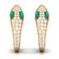 Emerald and Diamond Snake Hinged Hoop Earrings