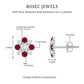 Real Diamond and Ruby Floral Stud Earrings