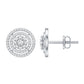 Flower Inspired Diamond Halo Stud Earrings