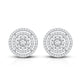 Flower Inspired Diamond Halo Stud Earrings