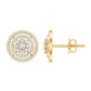 Flower Inspired Diamond Halo Stud Earrings