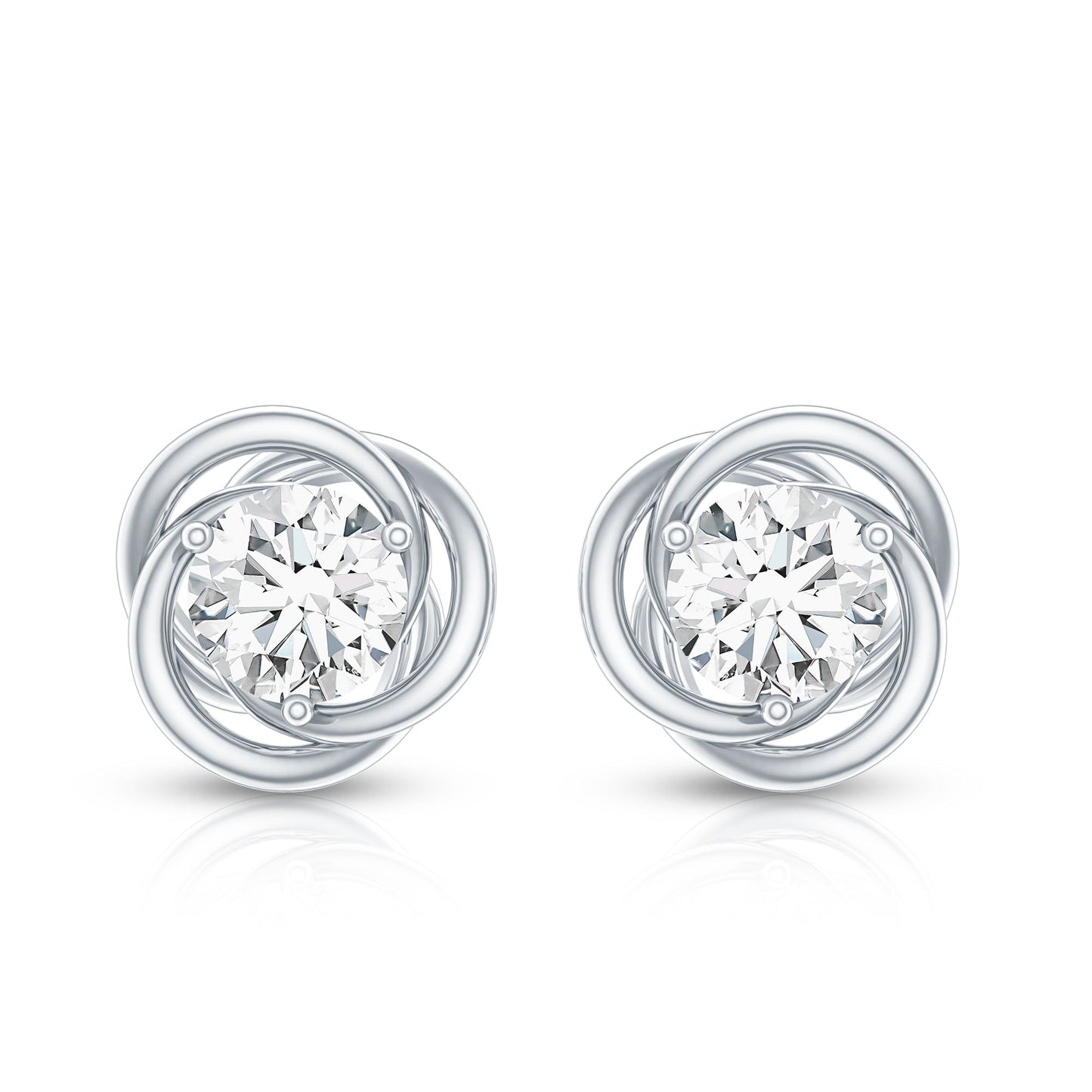 Pendientes de Moissanita con Diseño en Espiral Certificado