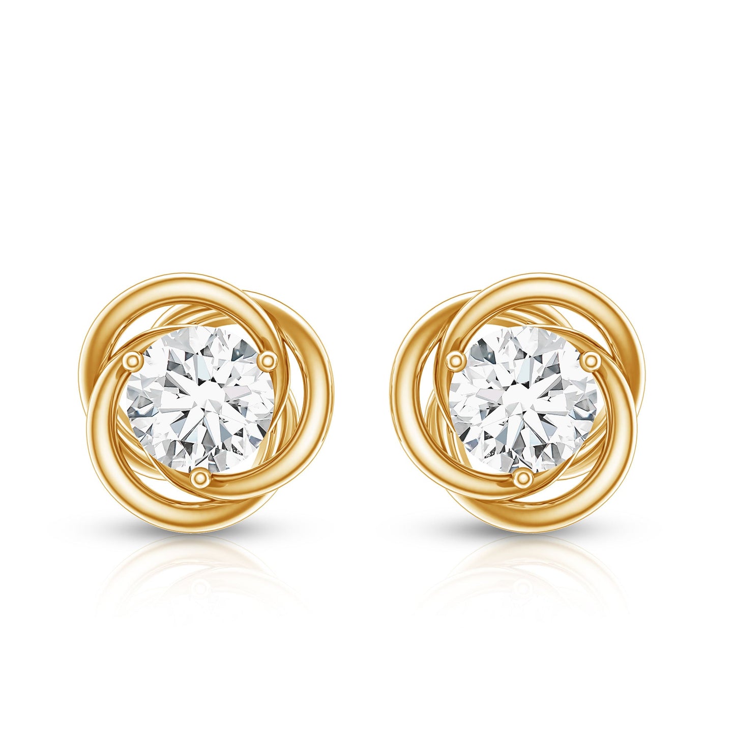 Pendientes de Moissanita con Diseño en Espiral Certificado