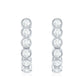 Bezel Set Round Diamond J Hoop Earrings