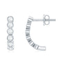 Bezel Set Round Diamond J Hoop Earrings