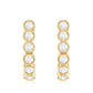 Bezel Set Round Diamond J Hoop Earrings