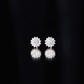 Certified Round Cut Moissanite Halo Stud Earrings for Women
