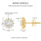 Certified Round Cut Moissanite Halo Stud Earrings for Women