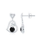 Pendiente de gota de corazón con espinela negra y acento de diamante