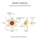 Natural Ruby Floral Stud Earrings with Diamond Stones