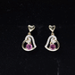 Real Pink Tourmaline and Diamond Heart Drop Earrings