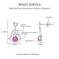 Real Pink Tourmaline and Diamond Heart Drop Earrings