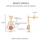 Real Pink Tourmaline and Diamond Heart Drop Earrings