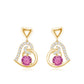 Real Pink Tourmaline and Diamond Heart Drop Earrings