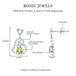 Solitaire Peridot Heart Drop Earrings with Diamond Accent