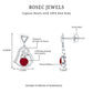 Round Ruby Heart Drop Earring with Diamond Accent