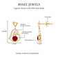 Round Ruby Heart Drop Earring with Diamond Accent