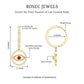 Lab Created Ruby and Moissanite Evil Eye Hoop Drop Earrings