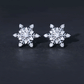 Certified Moissanite Snowflake Stud Earrings For Christmas
