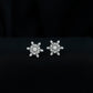 Certified Moissanite Snowflake Stud Earrings For Christmas