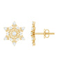 Certified Moissanite Snowflake Stud Earrings For Christmas