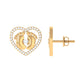 Diamond Heart Stud Earrings with Baby Feet