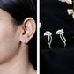 Prong Set Diamond Leaf Stud Earrings for Women