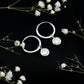 Bezel Set Moissanite and Hinged Hoop Earrings